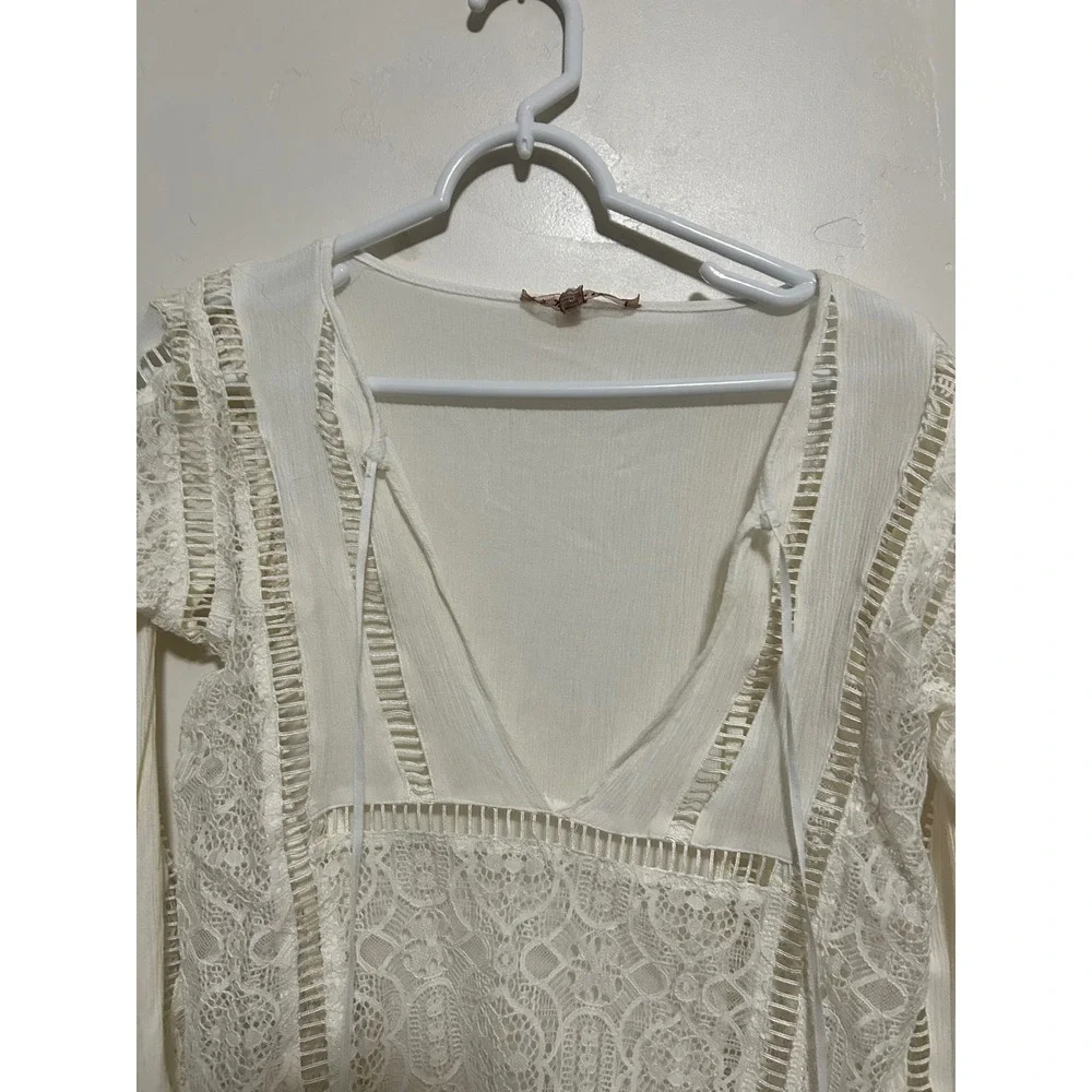 For Love & Lemons Martinique Lace Swim Cover Up White Medium